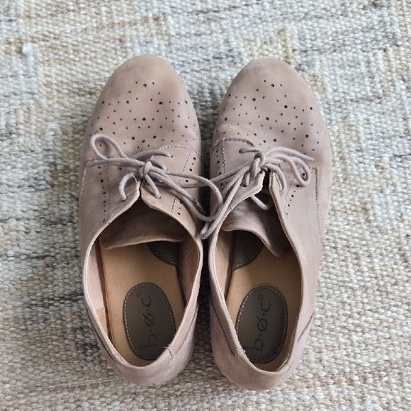 b.o.c. Women's Taupe Lace-Up Flats - Picture 2 of 4